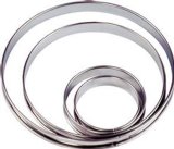 GOBEL Tart Ring Round w/Rolled Edge 10x2cm/4x0.8" Silver