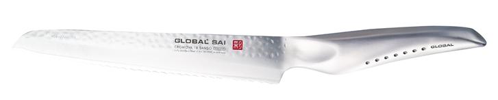 71SAIM-04 Global SAI-Bread Knife 17cm, Hammered Finish, Right-side in Canada